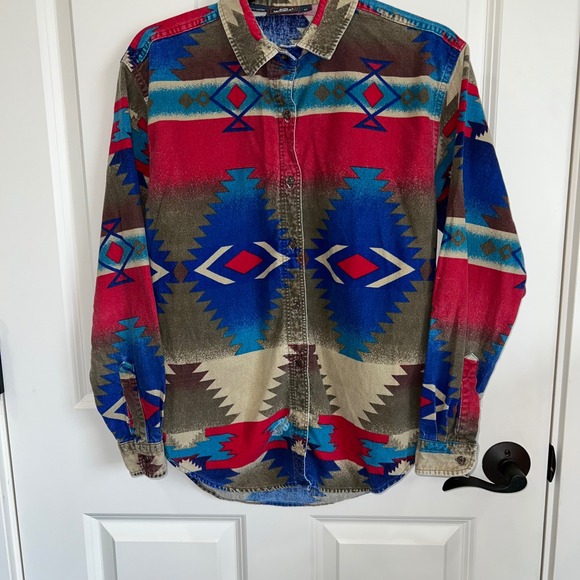 Woolrich Other - Vintage Woolrich Aztec Long Sleeve Button Down Shirt USA Made Size Medium